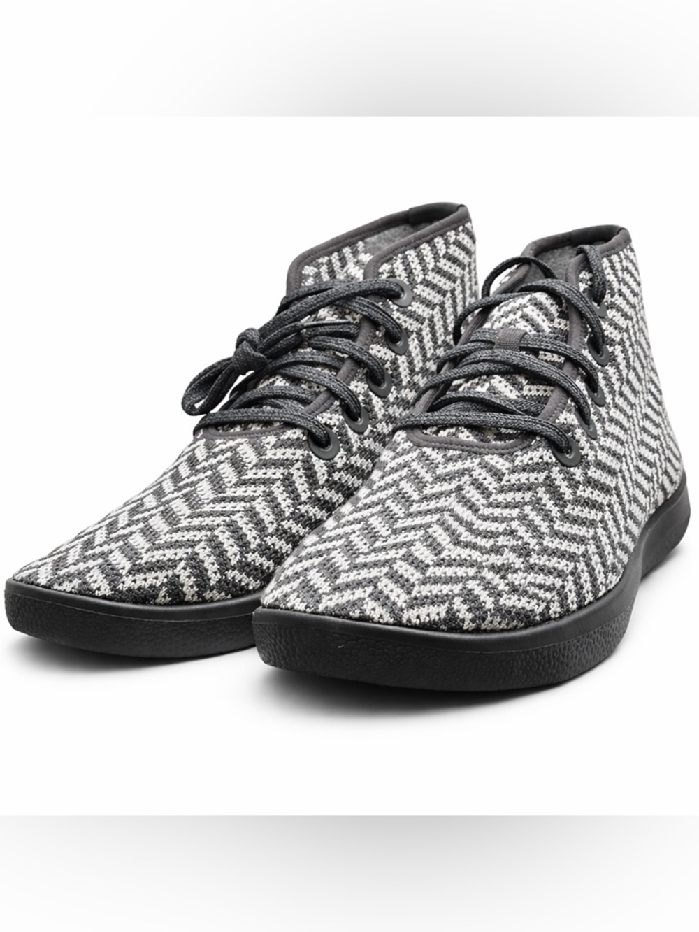 Allbirds Tree Topper Wool High Top Sneakers Gray White Zig Zag Men’s 14 NWB